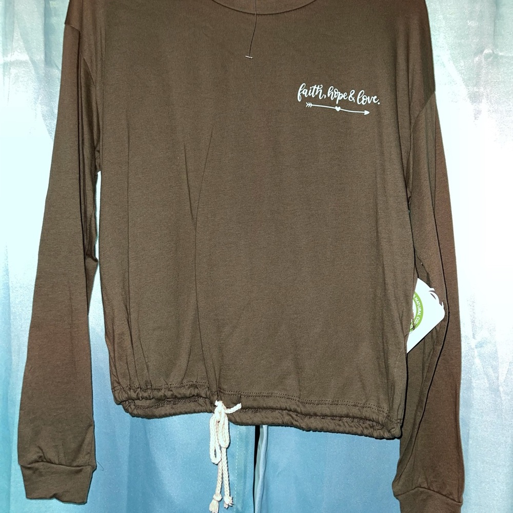 green, long sleeve, 1 corinthians 13:13 shirt